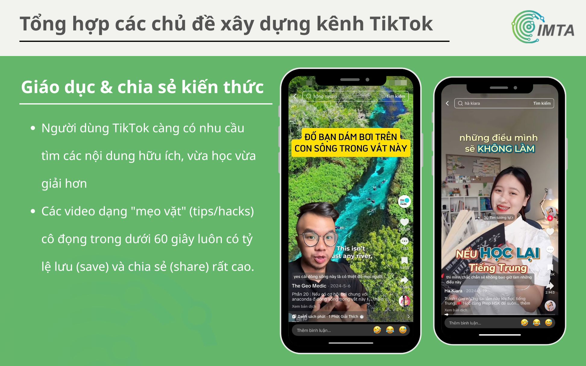 Kênh về giáo dục và chia sẻ kiến thức/kỹ năng